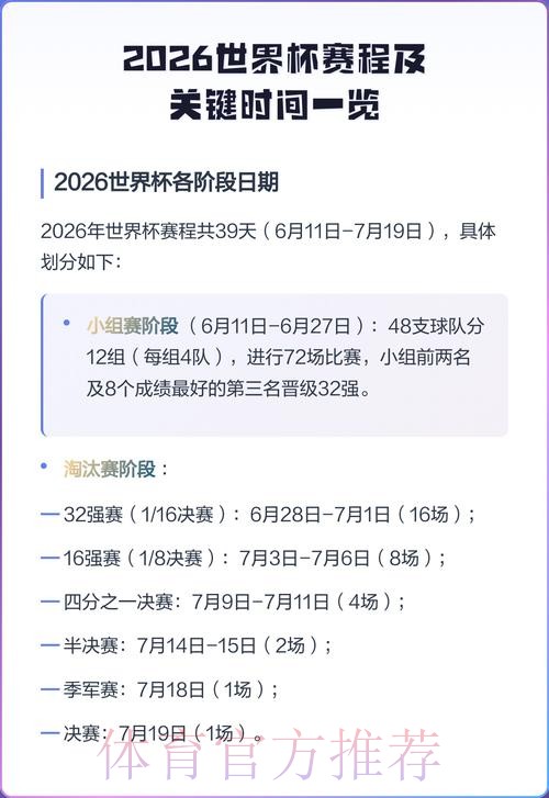 2026世界杯完整赛程详细安排完整安排怎么看
