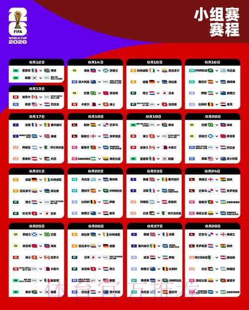 2026世界杯每日赛程高清版比赛时间表怎么看